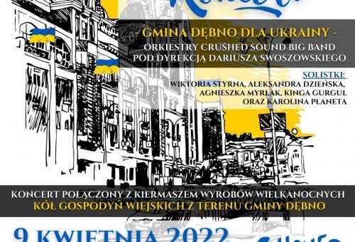 Koncert charytatywny pod nazwą "Gmina Dębno dla Ukrainy"